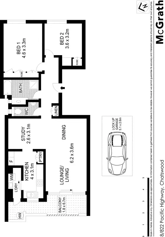 Floorplan of Homely apartment listing, 8/822 Pacific Highway, Chatswood NSW 2067