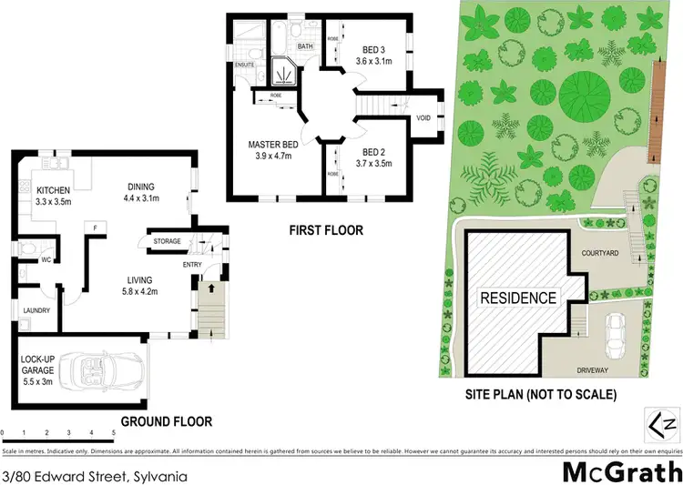 Floorplan of Homely townhouse listing, 3/80 Edward Street, Sylvania NSW 2224