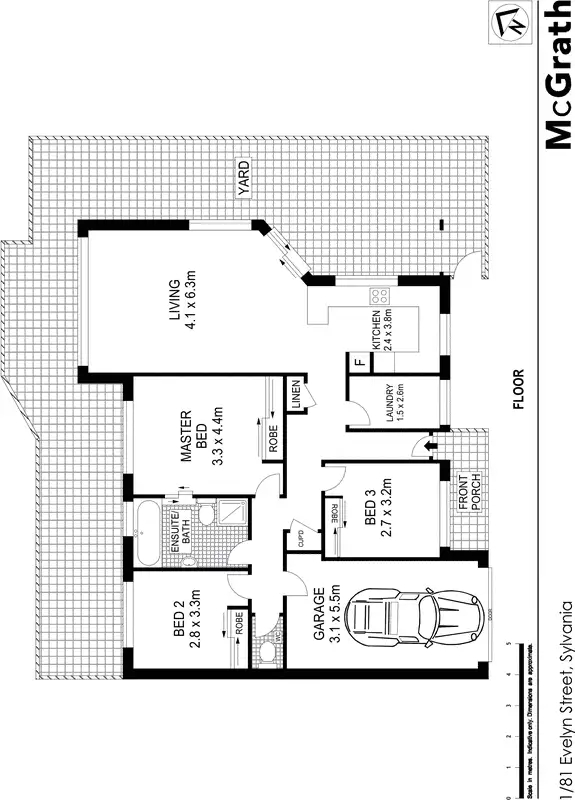 Floorplan of Homely villa listing, 1/81 Evelyn Street, Sylvania NSW 2224