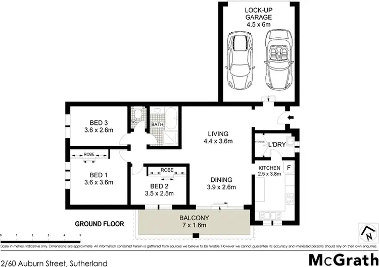 Floorplan of Homely apartment listing, 2/60 Auburn Street, Sutherland NSW 2232