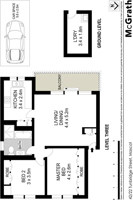 Floorplan of Homely apartment listing, 42/22 Tunbridge Street, Mascot NSW 2020