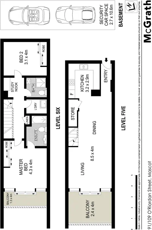 Floorplan of Homely apartment listing, 91/109 O'Riordan Street, Mascot NSW 2020
