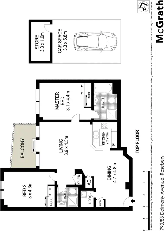 Floorplan of Homely apartment listing, 790/83 Dalmeny Avenue, Rosebery NSW 2018