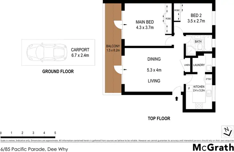 Floorplan of Homely apartment listing, 6/85 Pacific Parade, Dee Why NSW 2099