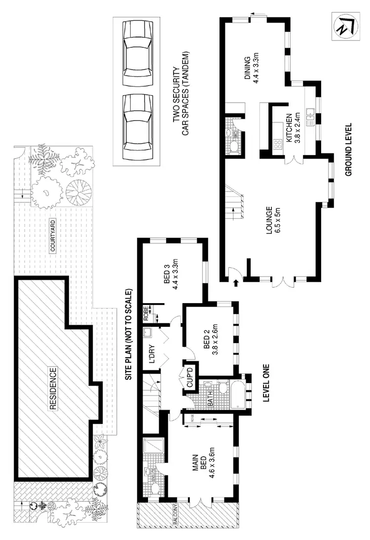 Floorplan of Homely townhouse listing, 1/57 Hereford Street, Glebe NSW 2037