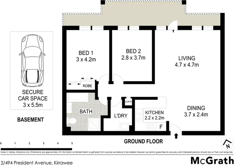 Floorplan of Homely apartment listing, 2/494 President Avenue, Kirrawee NSW 2232