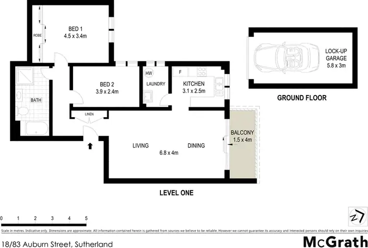 Floorplan of Homely apartment listing, 18/83 Auburn Street, Sutherland NSW 2232