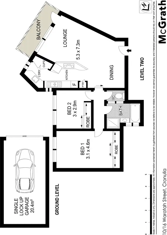 Floorplan of Homely apartment listing, 10/16 Waratah Street, Cronulla NSW 2230