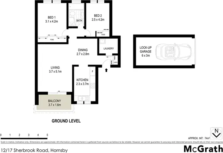 Floorplan of Homely apartment listing, 12/17 Sherbrook Road, Hornsby NSW 2077