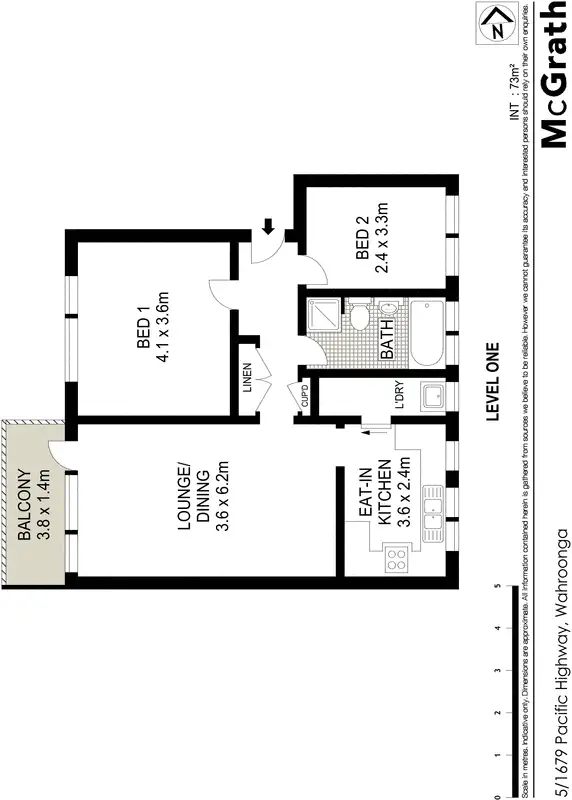 Floorplan of Homely apartment listing, 5/1679 Pacific Highway, Wahroonga NSW 2076