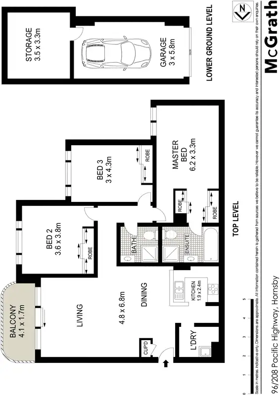 Floorplan of Homely apartment listing, 96/208 Pacific Highway, Hornsby NSW 2077