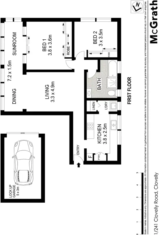Floorplan of Homely apartment listing, 1/241 Clovelly Road, Clovelly NSW 2031