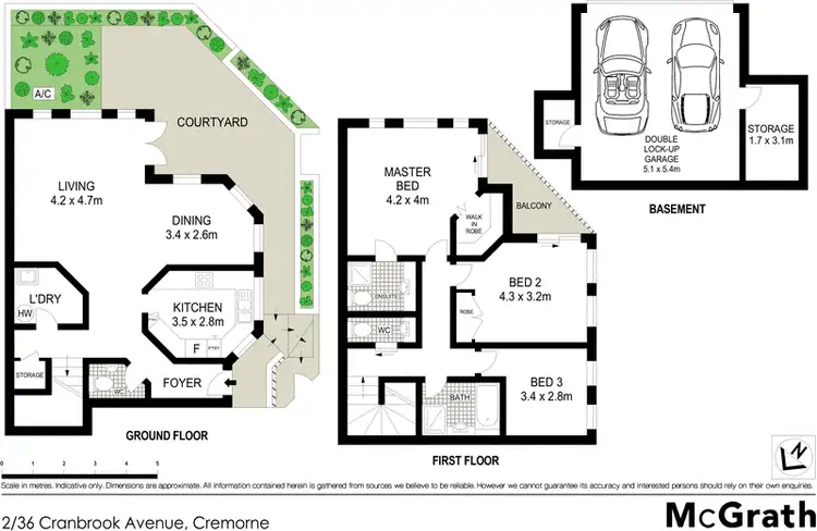 Floorplan of Homely townhouse listing, 2/36 Cranbrook Avenue, Cremorne NSW 2090