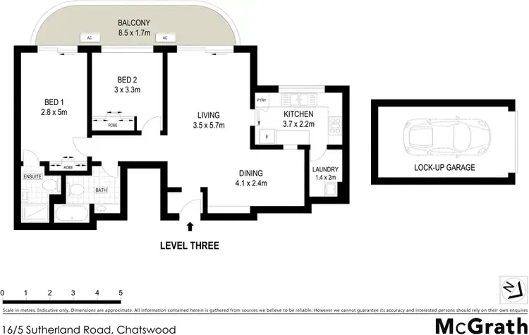 Floorplan of Homely apartment listing, 16/5 Sutherland Road, Chatswood NSW 2067