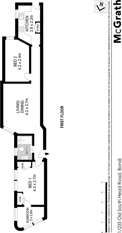 Floorplan of Homely apartment listing, 1/235 Old South Head Road, Bondi NSW 2026