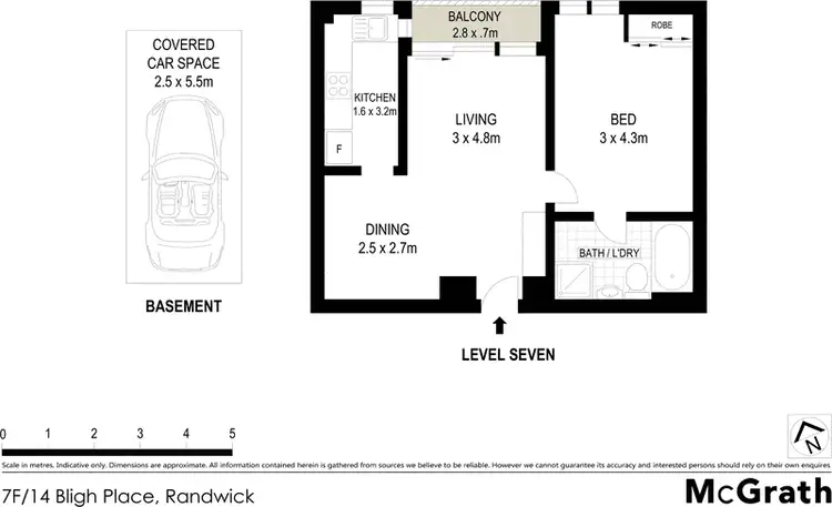 Floorplan of Homely apartment listing, 7F/14 Bligh Place, Randwick NSW 2031