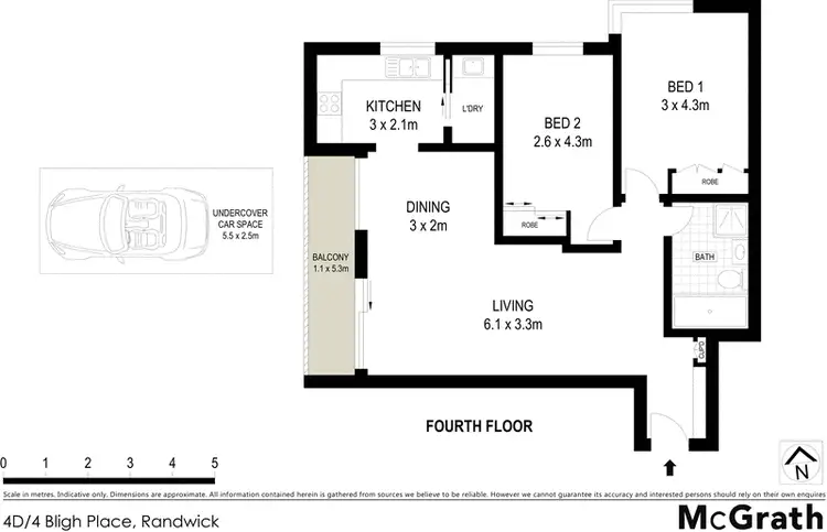 Floorplan of Homely apartment listing, 4D/4 Bligh Place, Randwick NSW 2031