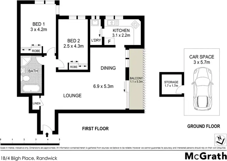 Floorplan of Homely apartment listing, 1B/4 Bligh Place, Randwick NSW 2031
