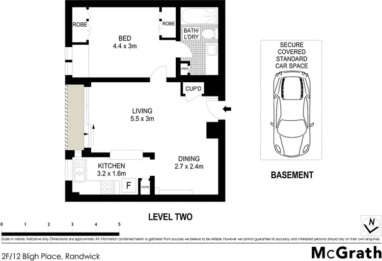 Floorplan of Homely unit listing, 2F/12 Bligh Place, Randwick NSW 2031