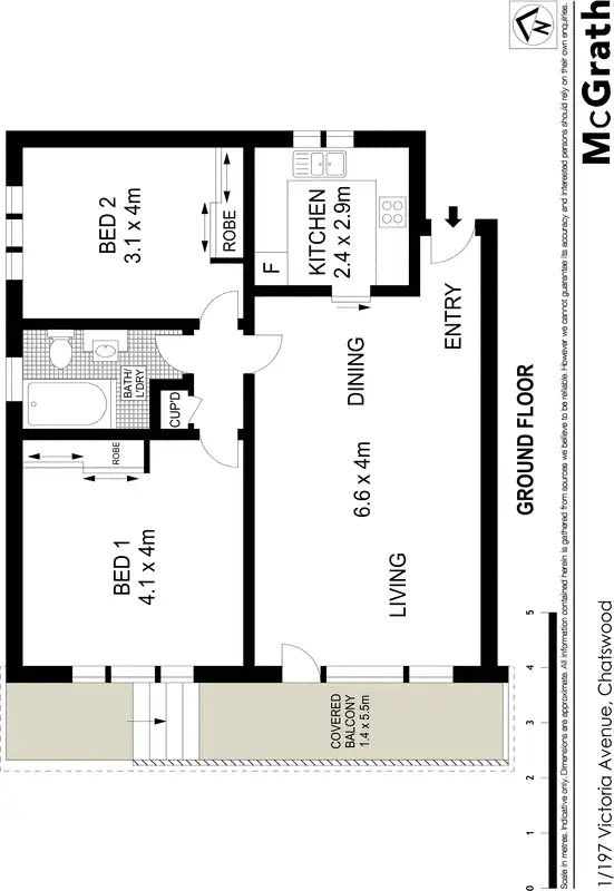 Floorplan of Homely apartment listing, 1/197 Victoria Avenue, Chatswood NSW 2067