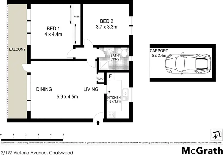 Floorplan of Homely apartment listing, 2/197 Victoria Avenue, Chatswood NSW 2067