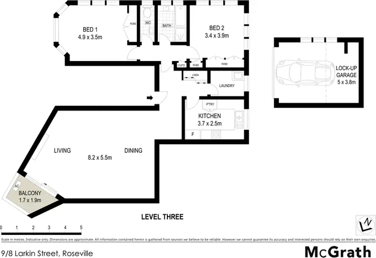 Floorplan of Homely apartment listing, 9/8 Larkin Street, Roseville NSW 2069