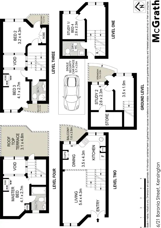 Floorplan of Homely townhouse listing, 6/21 Boronia Street, Kensington NSW 2033