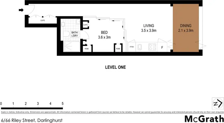Floorplan of Homely apartment listing, 6/66 Riley Street, Darlinghurst NSW 2010