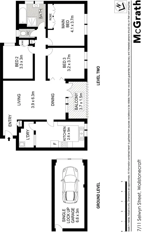 Floorplan of Homely apartment listing, 7/11 Selwyn Street, Wollstonecraft NSW 2065