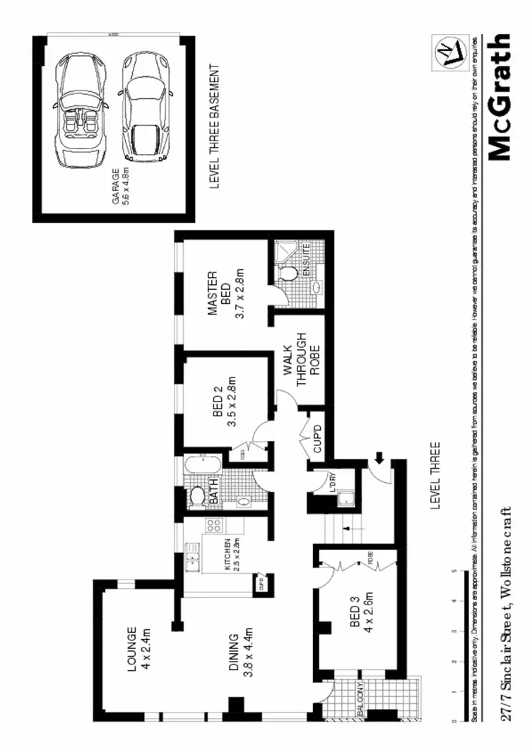 Floorplan of Homely apartment listing, 27/7 Sinclair Street, Wollstonecraft NSW 2065