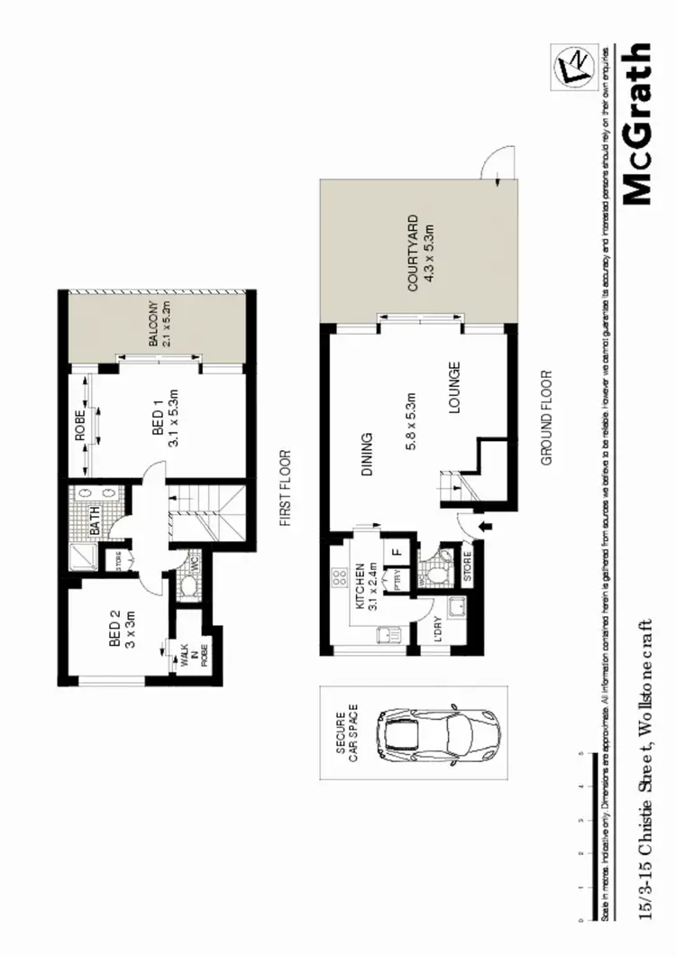 Floorplan of Homely apartment listing, 15/3 Christie Street, Wollstonecraft NSW 2065