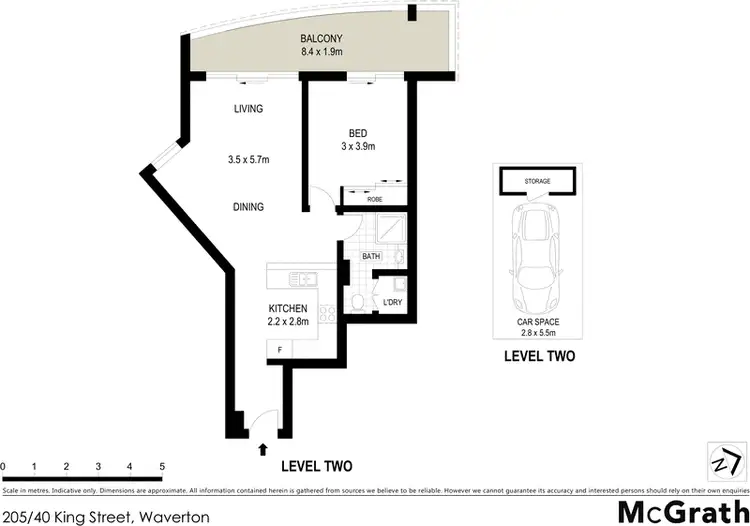 Floorplan of Homely apartment listing, 205/40 King Street, Waverton NSW 2060