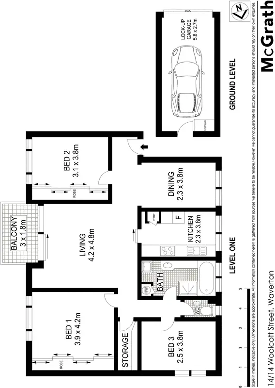 Floorplan of Homely apartment listing, 14/14 Woolcott Street, Waverton NSW 2060