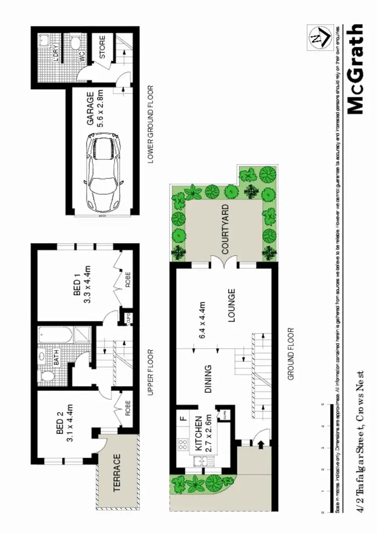 Floorplan of Homely townhouse listing, 4/2 Trafalgar Street, Crows Nest NSW 2065