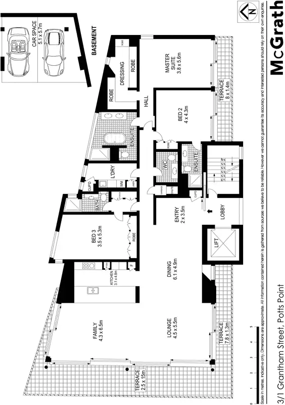 Floorplan of Homely apartment listing, 3/1 Grantham Street, Potts Point NSW 2011
