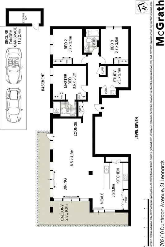 Floorplan of Homely apartment listing, 702/10 Duntroon Avenue, St Leonards NSW 2065