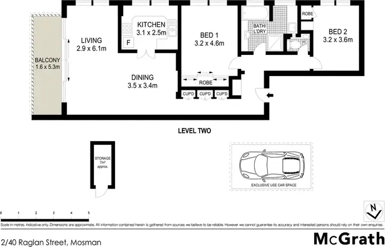 Floorplan of Homely apartment listing, 2/40 Raglan Street, Mosman NSW 2088
