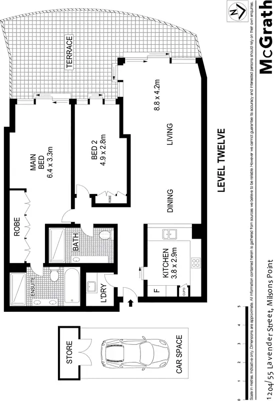 Floorplan of Homely apartment listing, 1204/55 Lavender Street, Milsons Point NSW 2061
