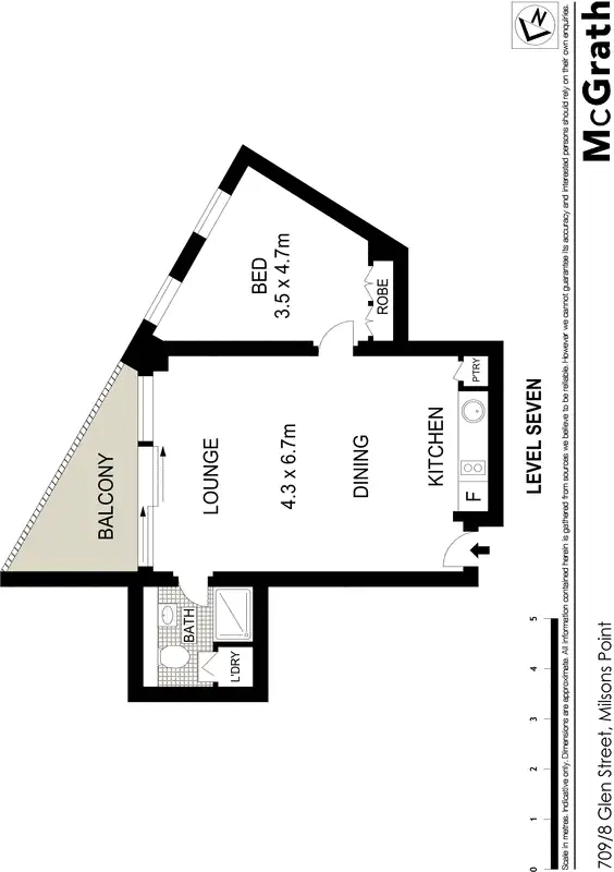 Floorplan of Homely apartment listing, 709/8 Glen Street, Milsons Point NSW 2061
