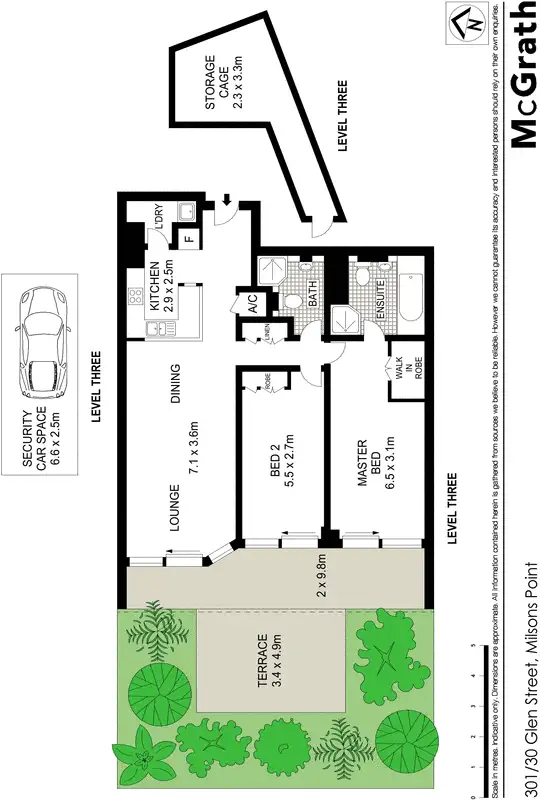 Floorplan of Homely apartment listing, 301/30 Glen Street, Milsons Point NSW 2061