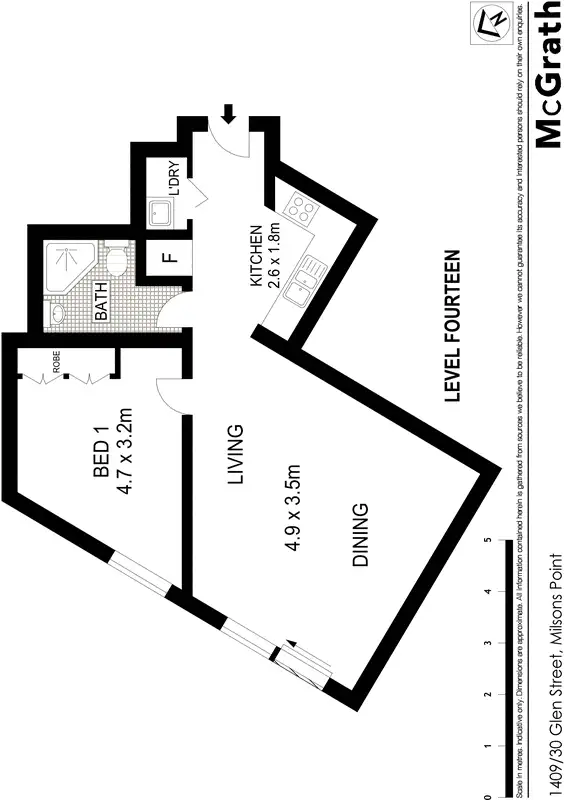 Floorplan of Homely apartment listing, 1409/30 Glen Street, Milsons Point NSW 2061