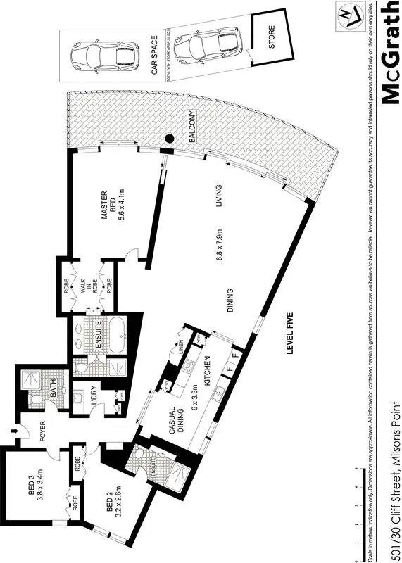 Floorplan of Homely apartment listing, 501/30 Cliff Street, Milsons Point NSW 2061