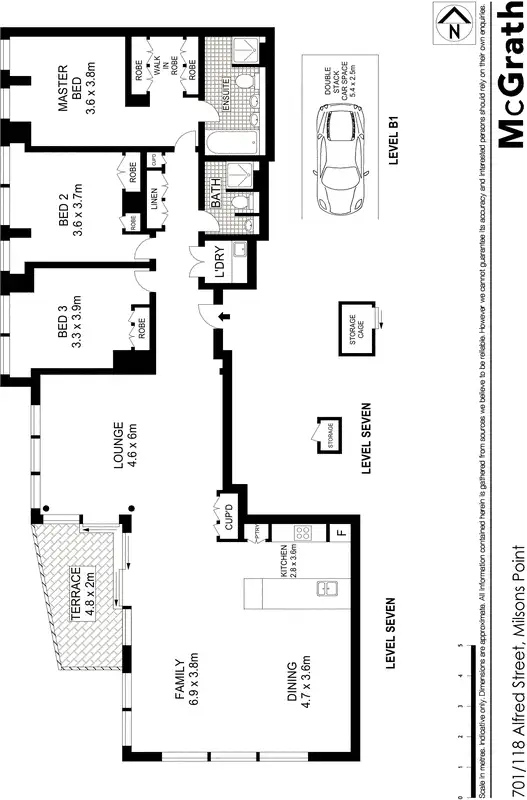 Floorplan of Homely apartment listing, 701/118 Alfred Street, Milsons Point NSW 2061