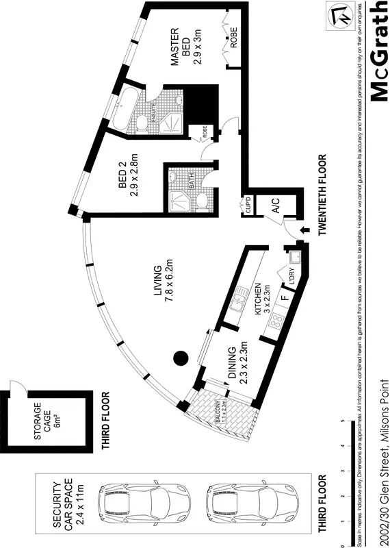 Floorplan of Homely apartment listing, 2002/30 Glen Street, Milsons Point NSW 2061