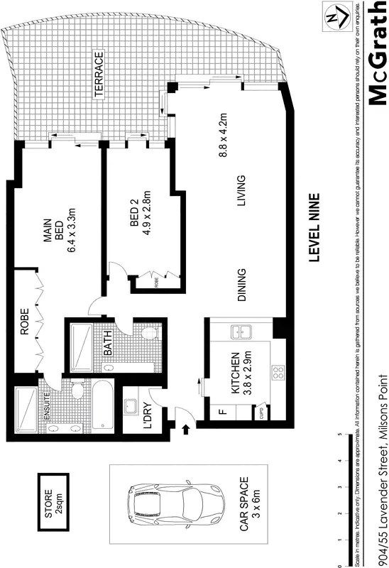 Floorplan of Homely apartment listing, 904/55 Lavender Street, Milsons Point NSW 2061
