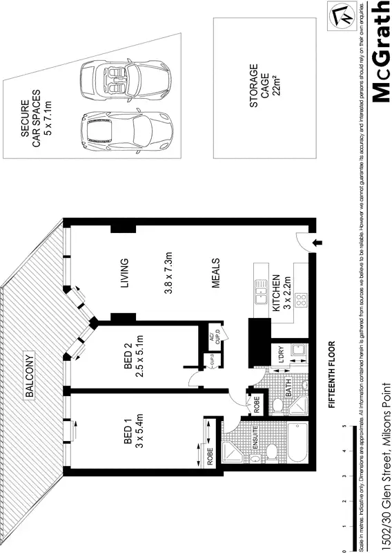 Floorplan of Homely apartment listing, 1502/30 Glen Street, Milsons Point NSW 2061