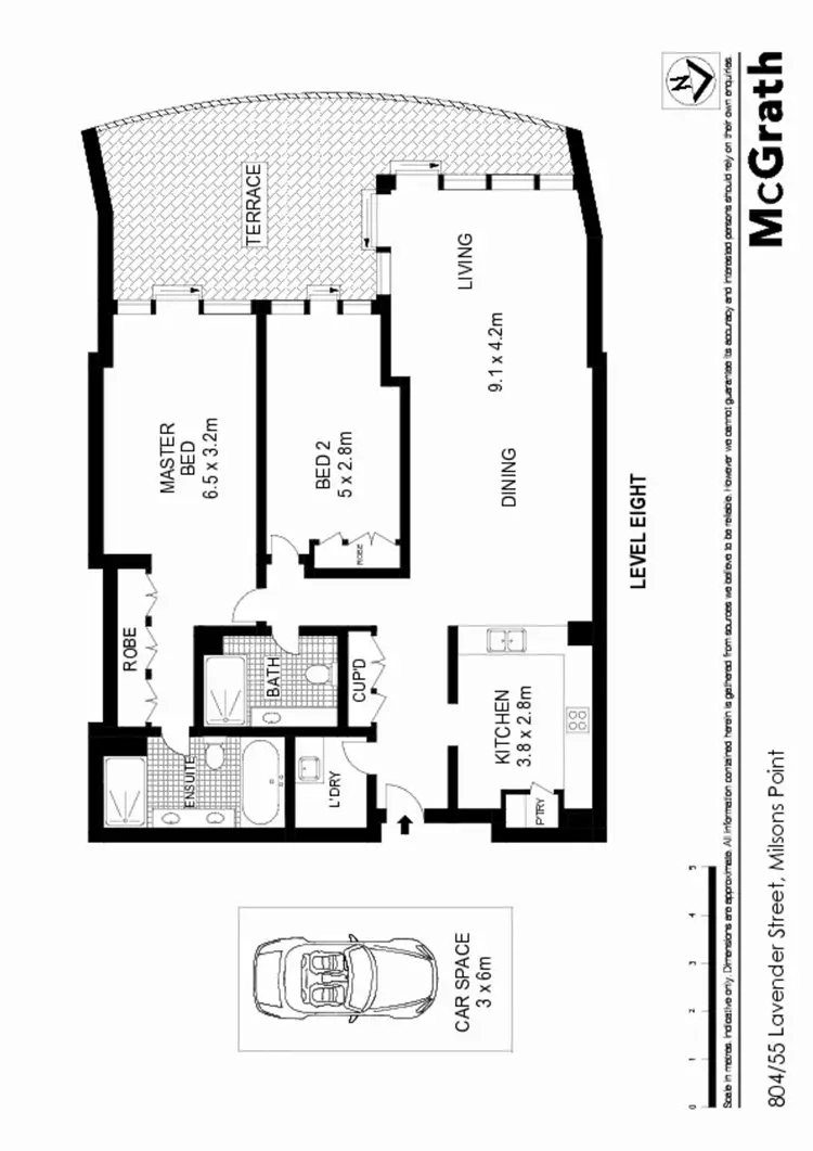 Floorplan of Homely apartment listing, 804/55 Lavender Street, Milsons Point NSW 2061