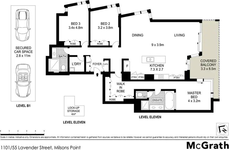 Floorplan of Homely apartment listing, 1101/55 Lavender Street, Milsons Point NSW 2061