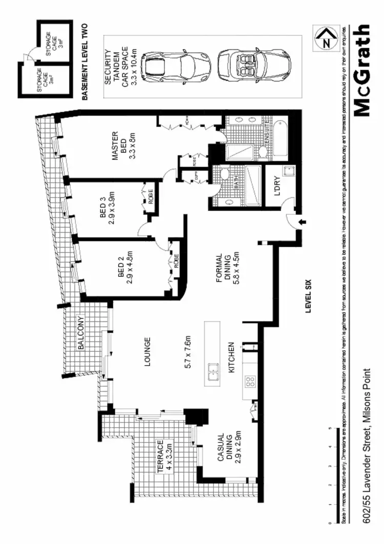 Floorplan of Homely apartment listing, 602/55 Lavender Street, Milsons Point NSW 2061