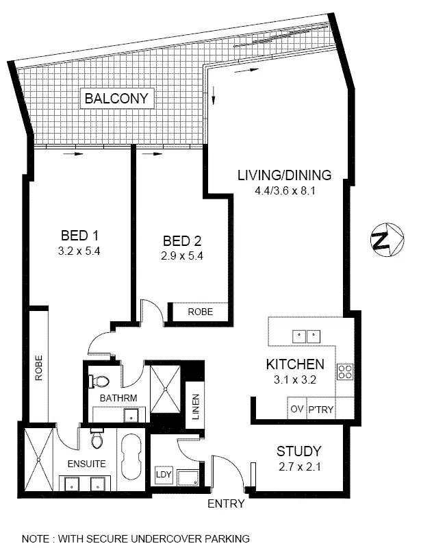 Floorplan of Homely apartment listing, 1303/55 Lavender Street, Milsons Point NSW 2061